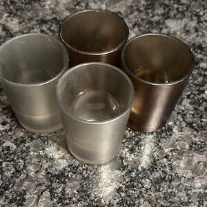 Set of Four Frosted Votive  Glass Candle Holder